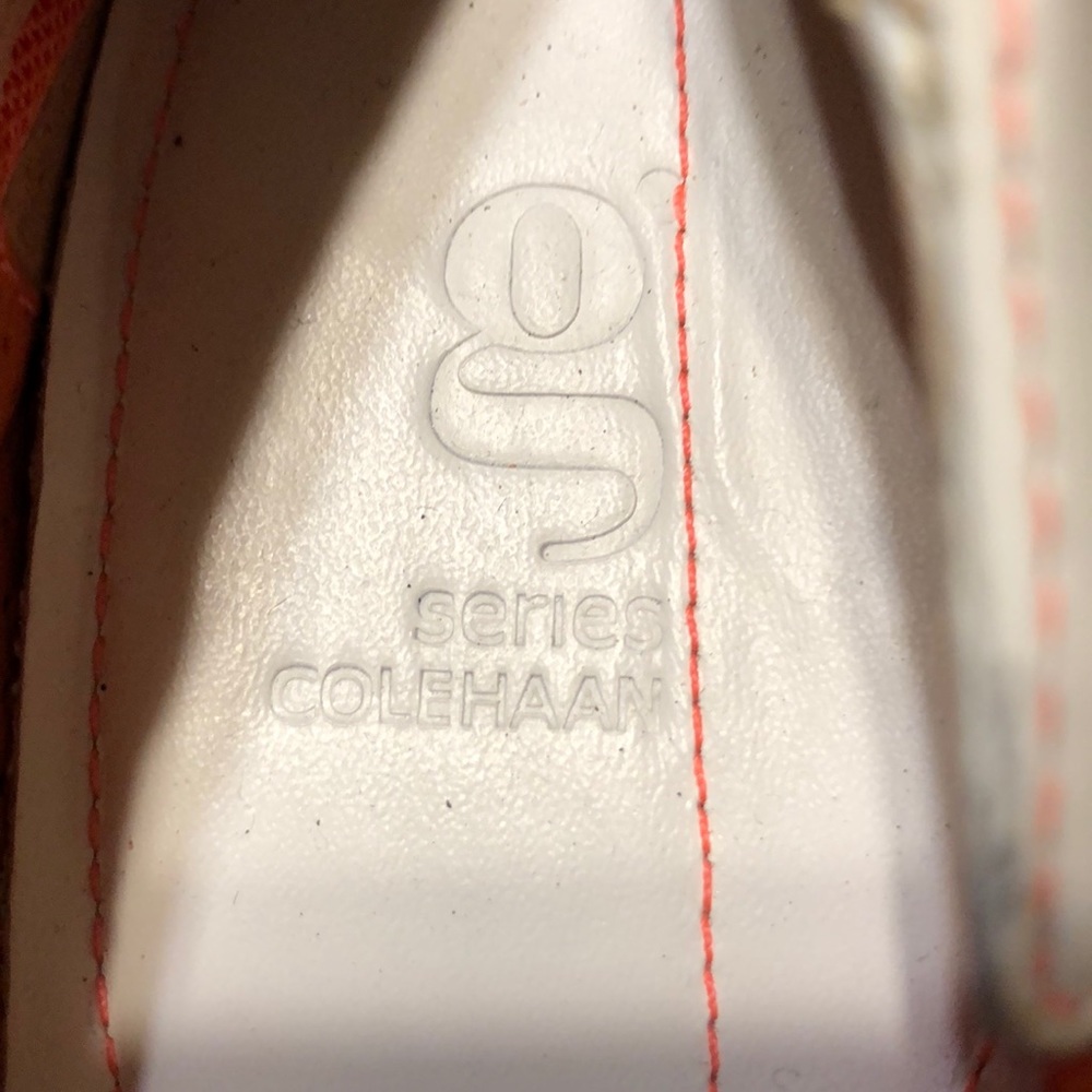Cole Haan G Series white & orange low heels - Picture 7 of 8